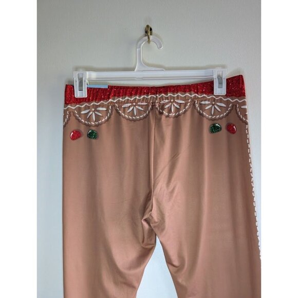 Christmas Gingerbread Leggings Size XL Holiday Ugly Christmas Sweater Pajamas - Picture 6 of 7